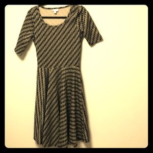 Lula Roe Black and Gold Glitter dress